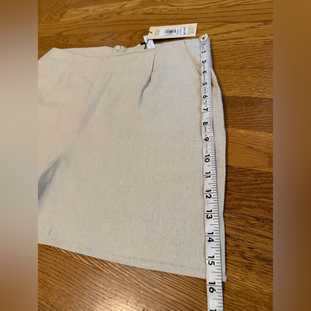 Cream High Waist Tailored linen Shorts size M - Picture 12 of 15